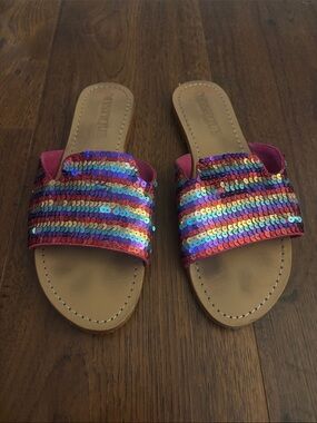 Mystique Boutique Multicolor Sequin Slide Sandals
